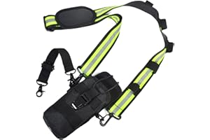 HYS Custodia per radio in nylon, multifunzione, con cinghia regolabile e passante per cintura, compatibile con telefoni GPS Motorola Kenwood Baofeng, ideale per polizia, pompieri (M2+S2)