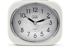Trevi SL 3040 Sveglia Analogica Silenziosa con Retroilluminazione LED e Ampio Quadrante, Movimento SWEEP Senza Ticchettio, Funzione Snooze, Funzionamento con Batteria Stilo AA, Facile Utilizzo, Bianco