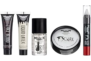 Moon Terror Kit di trucco per effetti speciali Halloween Pro SFX 1 | Sangue finto, lattice liquido, cera da modellare, gomma spiritosa, trucco FX, Multicolore, 5 pezzi (confezione da 1)