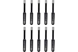 NBB Punte diamantate con codolo esagonale, per foratura a secco in porcellana dura, ceramica, piastrelle, granito, marmo, meglio bagnate, utilizzate in trapani con filo o cordless (10, 6mm)