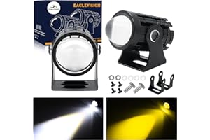 EAGLEVISION Phare de Moto 6000LM 60W Phare de Moto 6000K/3000K Phare Auxiliaire LED Puce de Moto avec Phare Auxiliaire de HauteQqualité Moto 9V-30V