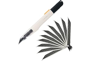 FOSHIO Taglierino di precisione Taglierino Professionale Cutter a 30° per pellicole, carta, artigianato e carta da parati, coltello da intaglio con 10 pezzi Snap-off 30° Lame 9mm