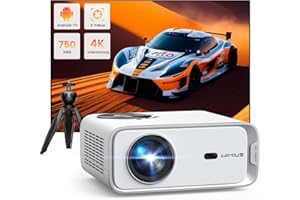 ‎WIMIUS Beamer【Andriod TV】 25000Lumen Native 1080P Full HD 4K Unterstützt Auto Trapezkorrektur Elektrischer Fokus Zoom WiFi Bluetooth Video Beamer Heimkino Freien mit Stativ für iPhone/Android/Tablet