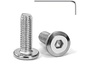 Tunejoy Tornillos de Cabeza Plana M5 x 16 mm Tornillo de Cabeza Hexagonal de Acero Inoxidable A2 V2A Perno de Muebles con llave Allen Rosca Completa 20 Piezas