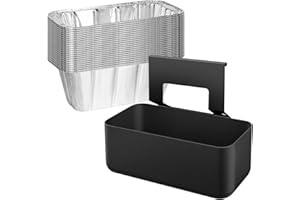 Erweicet Blackstone Grease Catcher, Blackstone Grease Trap with 24 Pack Foil Grease Cup Liners for Griddle Drip Pans
