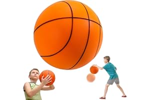 JurciCat Palla da basket silenziosa Tre misure Palla di spugna Palla da basket ad alto rimbalzo Palla da basket silenziosa da interno per bambini e adulti