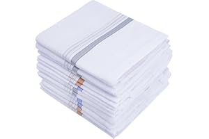 Namaste Trends 100% Cotton Mens Handkerchiefs - 16'' x 16'' Pocket Square Hankies for Wedding, Business or Daily Use'