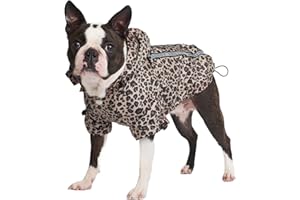 URBANPUP Urban Pup Leopard Print Rainstorm Rain Coat (X-Large - Dog Body Length: 16" / 40cm)