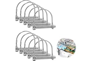 EDDRFY Juego de 10 pasadores de seguridad galvanizados de 8 mm x 60 mm, pasador de seguridad plegable de alta resistencia, juego de pasadores de seguridad con cierre de bloqueo, pernos con pasador para