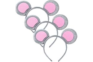 EUPSIIU 3 Pièces Oreilles de Souris de Bande Dessinée sur Bandeau, Animal Oreilles de Souris Bandeaux de Cheveux Pour Enfants Adultes Déguisement Animal Accessoire Fête Halloween Carnaval