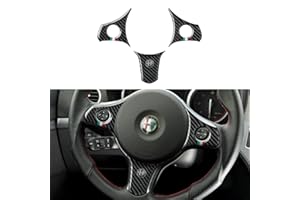 OYDDL 3 PCS Autocollants pour Volant de Voiture en Fibre de Carbone compatibles avec Alfa Romeo 159 Brera Spider 2005 2006 2007 2008 2009 2010 2011 Accessoires