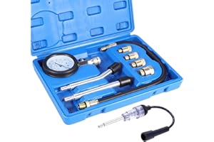 WiMas Moteur Testeur de Compression, Automotive Coffret Testeur de Compression Compressiometre Moteur Compressiometre Essence Coffret de Compressiomètre avec Testeur de Bougies (Bleu)