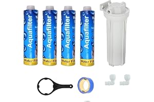 CSI INTERNATIONAL RO Pre Filter Housing Bowl Set 9 Inch with Spanner, 1/4" Nozzle Connector & Pre Filter Cartridge RO Water Purifier Water Filter Cartridge