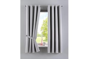 ‎GARDINENBOX Gardinenbox Vorhänge Blickdicht »Newyork« Grau HxB 160x140 cm 2er-Pack Thermo-Gardinen Verdunkelungsvorhang Blackout Ösen schalldämmend ÖKOTEX UV-Schutz Raffhalter, 201920600-2