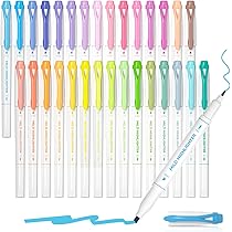 Pack De 18 Mini Subrayadores Con Forma De Oso, Colores Pastel, Punta Biselada 1-4 Mm, Tinta A Base De Agua Sin Sangrado, Secado Rápido, Ideales Para Estudio Y Oficina