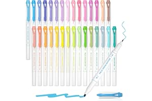 Shuttle Art Evidenziatori Pastello, 30 Evidenziatori a Doppia Punta. Evidenziare a Penna di Colore Delicato, Ideale per Adolescenti, Bambini e Adulti per Colorare, Sottolineare