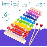 Circle Toys Eğitici Ahşap Ksilofon &ndash; 8 Tonlu Renkli M&uuml;zik Oyuncağı