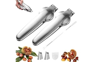 magnetspiele Taglia Castagne a Croce, Apri Castagne, Schiaccia Castagne in Acciaio Inox, Multifunzione Taglio Coltello per Castagne, Nut Cracker Sheller Noce per Gli Utensili da Cucina (2)