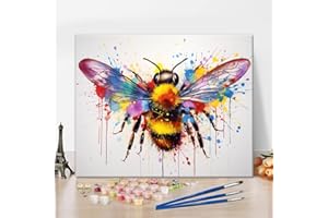 TISHIRON Bee Paint by Numbers Kit for Adults, Bee Made of Brightly Colored Paint by Numbers, Bee Paint by Numbers Kit Beginner Abstract Artwork Wall Decor Oil Painting, 16"x 20" Without Frame