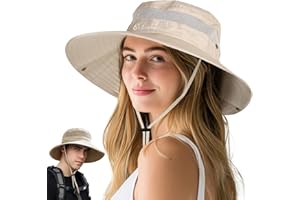 FLEERNIO Unisex Sonnenhut Damen Herren, 55-60CM Gipfelfreund Sonnenhut Damen Faltbar Sonnenhut Damen UV Schutz 50 Sommerhut Damen, Sonnenhüte für Damen Wanderhut Safari Hut Geschenke für Frauen Valentinstag