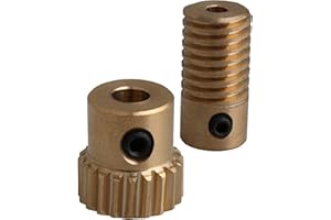 CNBTR Yellow 0.5 Modulus Compact Brass Reducer 20 T Wore Gear Wheel & 0.3cm Bore Gear Shaft