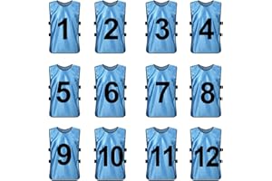 TopTie 12er-Set Trainingswesten Sport Trikot Leibchen Markierungshemd für Fußball, Basketballtraining