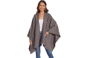 colornival Chal Elegante para Mujer Capa Frontal Abierta Poncho Suave, Adecuado para Primavera, Otoño e Invierno