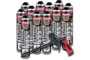 Sprayisolering 12 x 890 ml + pistol, takisolering, isolering mellan takbjälkar, källartaksisolering, mångsidiga isoleringslös