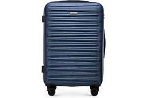 WITTCHEN Skyspeed Line Valigia Media Valigia rigida ABS Rolling Case Trolley Valigia Media Valigia da viaggio Blocco a combinazione Manico telescopico 4 Ruote Blu Navy Ryanair/ITA Airways/Wizz Air