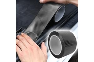 AUMAYCO Auto Einstiegsleisten Schutz, 7cm x 10m Auto Einstiegsleisten 5D Kohlefaser Aufkleber, Schwarz Selbstklebend Schutz Anti-Kratzer, Anti-Kollisions-Universelle Autoaufkleber für Autotür Kantenschutz