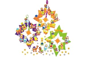 Baker Ross AX566 Couronnes De La Nativité En Mousse - Paquet De 3, Anneau De Couronne Pour Enfants À Concevoir Et À Décorer, Décoration De Noël Idéale