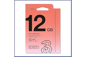 SIMS4TRAVEL Three Prepaid Data Sim Card. 12GB of 4G/5G Data for use in over 70+ Countries Worldwide (Valid for 30 Days). Easy to Renew. Includes USA,Chile,Brazil,Singapore,Hong Kong & Europe.