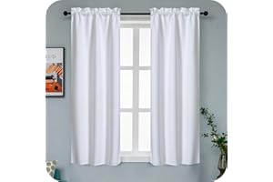 GIRASOLE HOME Coppia Tende Bianche Oscuranti Termiche Morbide Tinta Unita Tenda Isolante per Soggiorno Camera e Interni 2 Pannelli con Tasca 70x145cm