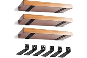 YFCVIP 6 Stück Regalhalterung, Schwerlast Schwimmende Regalhalterungen für Wandanbringung DIY offenes | L-Eckstrebe Dekorative Regalhalterungen mit Schraube und Ankern