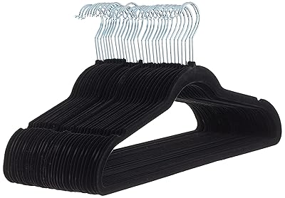 Amazon Basics Slim Velvet Non-Slip Suit Hangers - 30-Pack,...