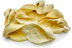 GLORIOUS TREATS AND CHEWS 100% Natural Cow Ears for Dogs: Single-Ingredient, High-Protein Delight Ensuring Optimal Health - The Perfect, Long-Lasting Chewy Alternative to Pig Ears for Discerning Canine Palates 10 ct