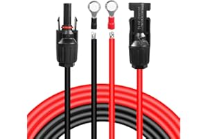 GELRHONR 10AWG Solar Panel Extension Cable with Female and Male Connector Solar Panel Wiring Wire Adapter for Solar Panels-(Red+Black) (10AWG 3M/9.8FT)