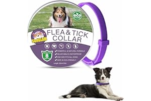 SURGLAM Flea and Tick Treatment for Dogs, Adjustable Dog Flea Collar, Waterproof 8 Months Natural Flea Treatment for Small Medium Large Dogs Puppies, Anti-flea Collars, Tick & Lice Repellent
