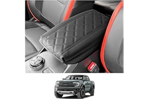 CDEFG Compatible avec Ford Ranger T9 2023 2024 Raptor Wildtrak XLT Housse de Protection pour Accoudoirs Voiture Couverture Couvercle de boîte d'accoudoir Intérieur Accessoire (éponge épaisse)