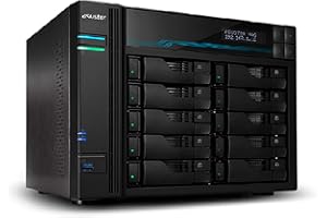 Asustor Lockerstor 10 AS6510T 10 Bay NAS Enclosure - Network Attached Storage, Quad Core 2.1GHz CPU, 8GB RAM DDR4, M.2 NVMe SSD Caching (Diskless)