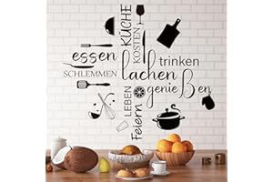 MAXMOC Wandtattoo Küche Sprüche,Wandtattoo Küche Deko Selbstklebend,Wandsticker Schlafzimmer Wandaufkleber Sprüche Esszimmer Wanddeko (Küche)