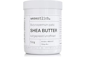 ‎WESENTLICH. Sheabutter kaltgepresst und unraffiniert 500g - 100% reine Pflege oder perfekte Basis für hochwertige Pflegeprodukte von wesentlich.