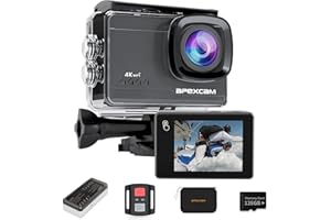 Apexcam M90 Action Cam 4K60FPS 64MP Con 128GB Scheda WIFI EIS Sport Camera Touchscreen Fotocamera subacquea 40m Impermeabile 8X Zoom 2,4G Telecomando 2x1350 mAh Batterie Set di Accessori
