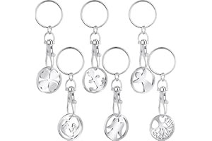 Obrjoyfly Gettone Carrello Spesa 6 / 2Pezzi, Portachiavi Apribottiglie dal design accattivante, Gettone Carrello Spesa Universale in acciaio inox l'aiutante Ideale per la Spesa