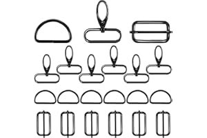 Alethron Drehbare Taschenzubehör Karabinerhaken mit Drehgelenk 18 Stück Metall Schlüsselanhänger D Ring Taschenzubehör zum Nähen Karabinerhaken Taschenkarabiner für DIY Taschen Nähen Zubehör