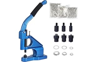 FreeTec Handpresse Ösenmaschine Ösenzangen, Ösenpresse Nietenpresse Set mit 3 Matrizen (6/10/12mm) und 1500 Ösen, Ösenstanze Ösenwerkzeug für Planen Kleidung Gürtel Leder