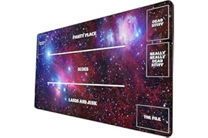 DYETEE MTG Spielmatte Sammelkarten-Spielmatten 60x35 cm -Sternenhimmel - Kompatibel mit Magic: The Gathering Spielmatten - Originelle Designs für TCG-Spielmatten Nebelfelder 047 Weiße Linie Zonierung