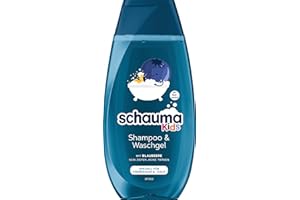 Schauma Schwarzkopf Kids Champú y gel de lavado de arándanos (1 x 250 ml), champú para niños desenreda el cabello para un peinado más fácil, con aroma suave y fresco