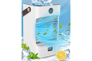 IVESION Portable Air Conditioner, 4-in-1 Small Air Conditioner, 4000mAh Air Cooler Fan, Personal Mini Air Conditioner, Evaporative Air Cooler with 7Night Light, Cooling Fan for Home, Office [Energy Class A+]