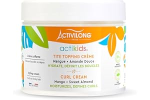 ACTIVILONG - Tite Topping Crème Actikids - Cheveux Bouclés À Crépus - Dès 3 ans - Amande Douce Et Mangue - 98% D'Ingrédients Naturels - Vegan - Parfum Hypoallergénique - Made In France - 300ml